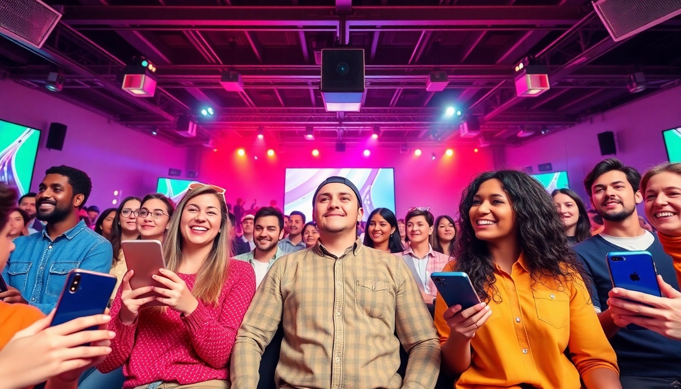 Engaged users experiencing the Virtual Audience System during a lively online event.