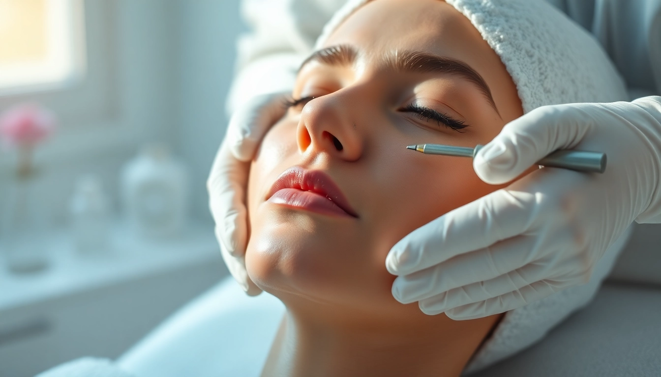 Professional administering the Fett-weg Spritze treatment in a serene beauty clinic setting.