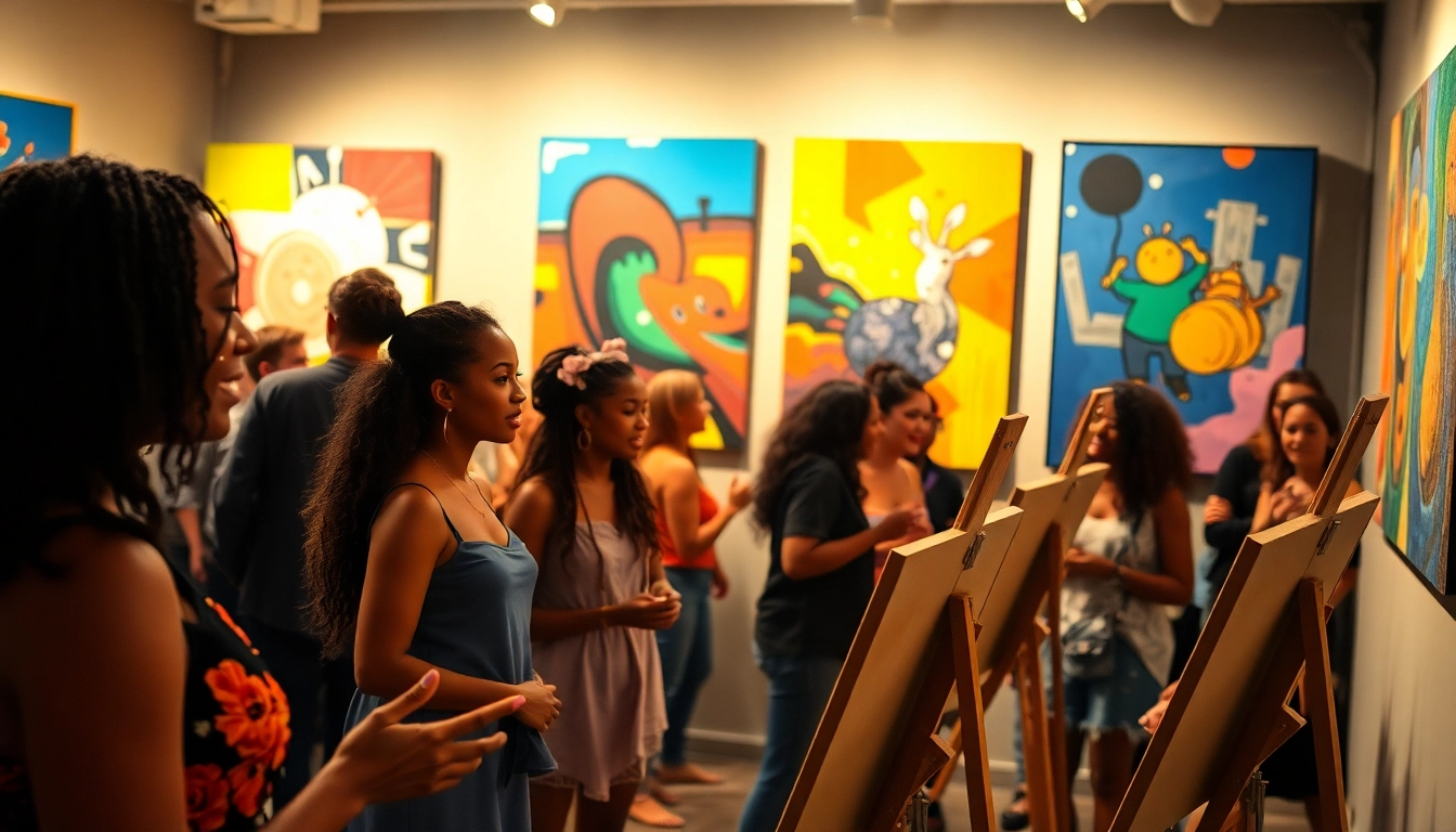 Showcasing emerging artists in Chicago in a dynamic art showcase filled with enthusiasm and creativity.