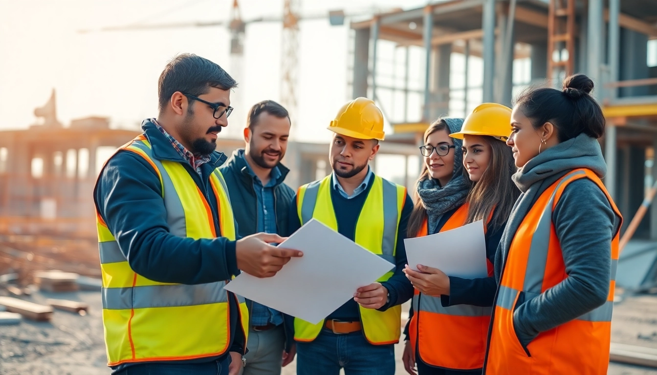Analyze nvq level 6 construction site management questions and answers pdf with a team in a construction site setting.