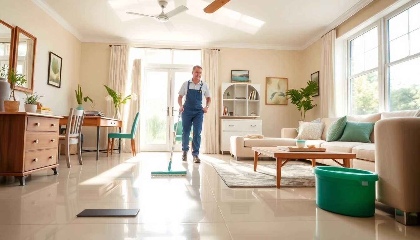 Bond cleaning Logan showcased in a professional home setting with a cleaner ensuring spotless cleanliness.