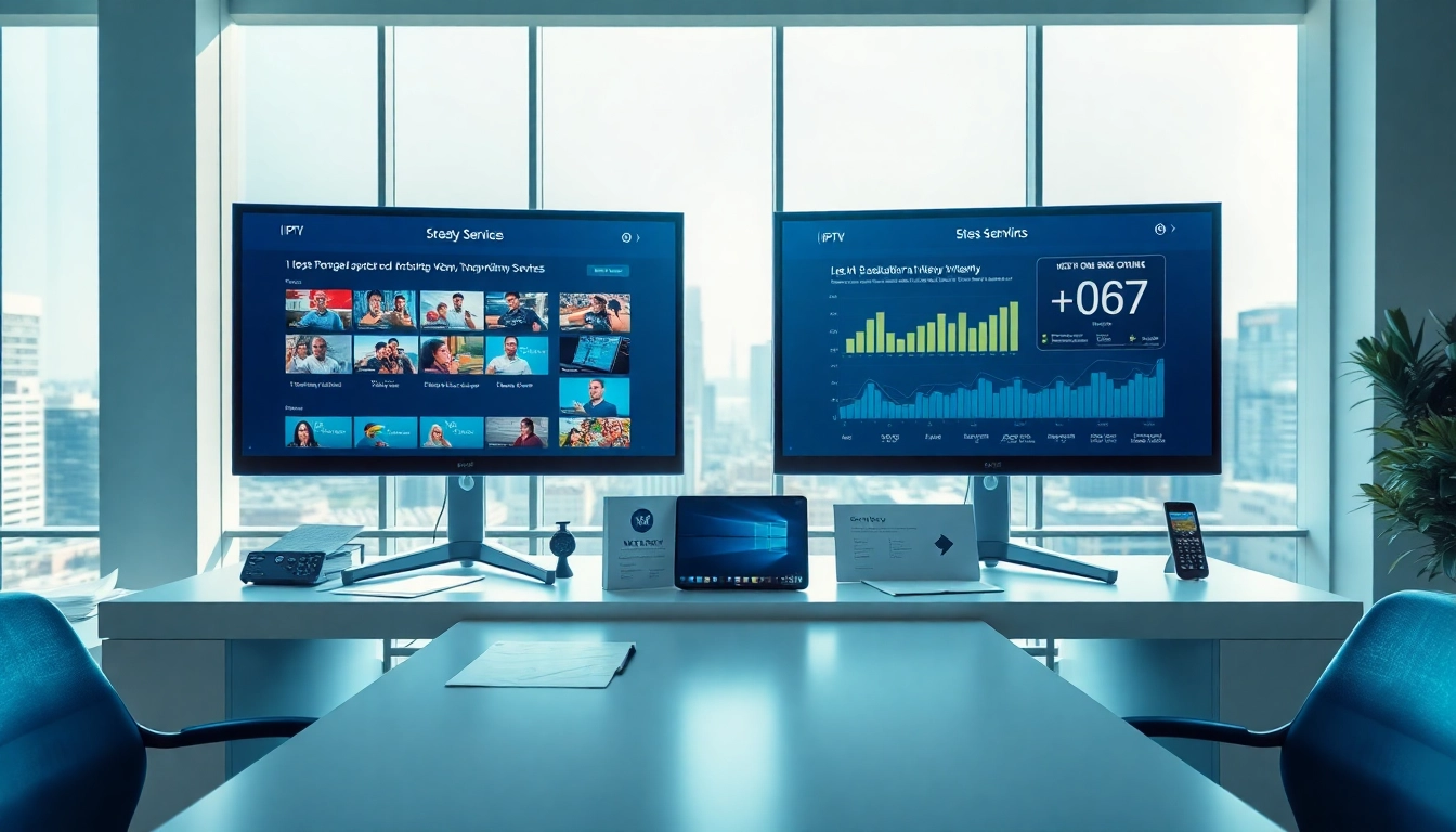 Engaging portrayal of IPTV Subscription USA services in a contemporary office setting.