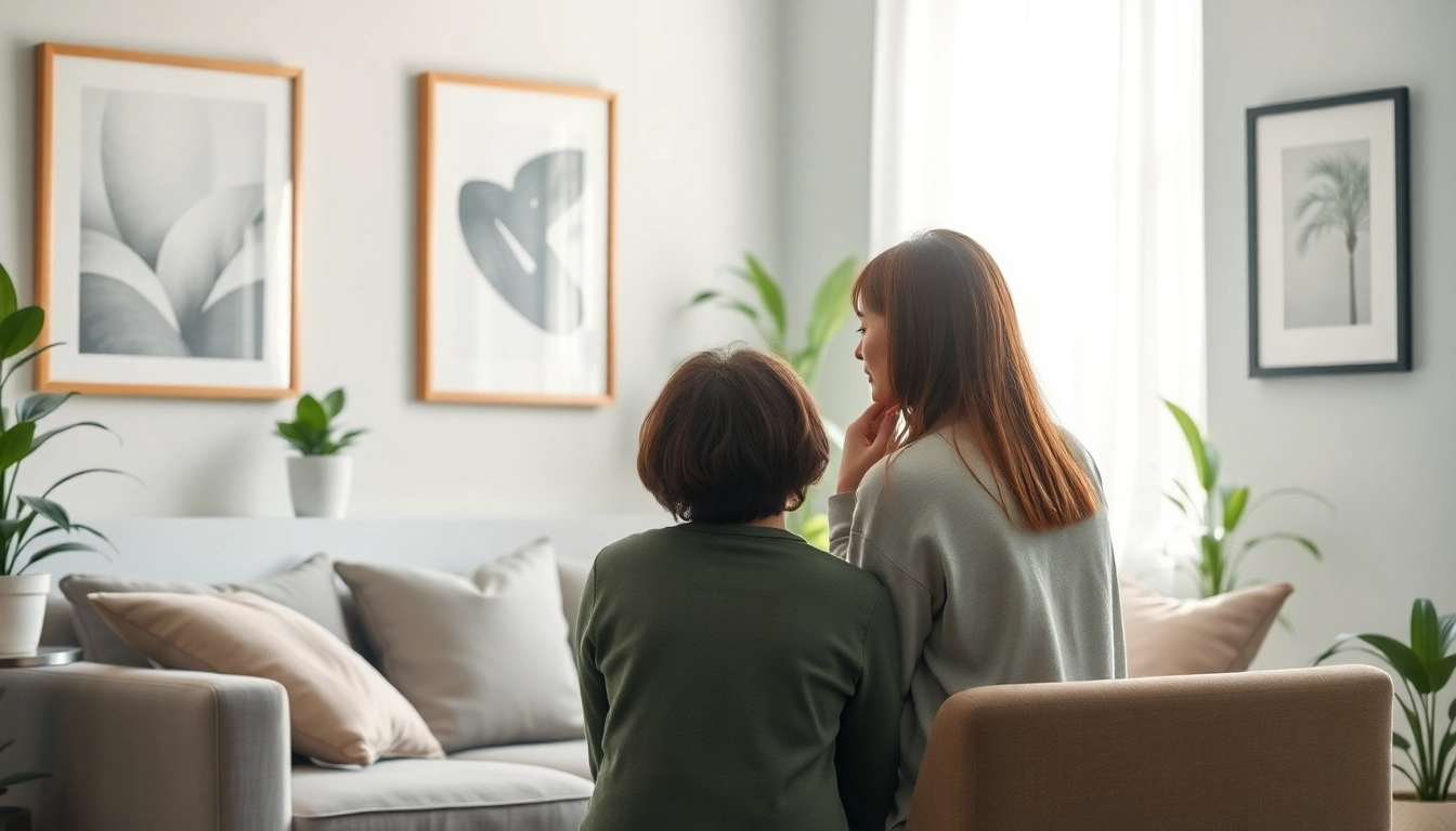 Healing trauma in a serene therapist's office, depicting support and comfort for clients.