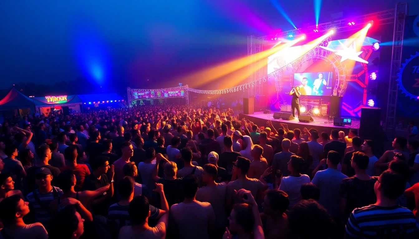 Experience 汽水音乐海外 with a lively festival atmosphere featuring diverse performers and energetic crowds.