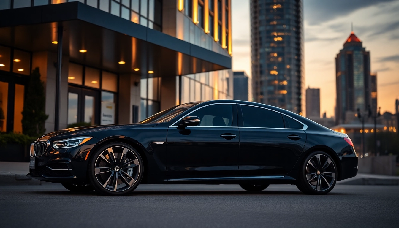 Experience premier car service Atlanta with a luxurious black car ready for your journey.