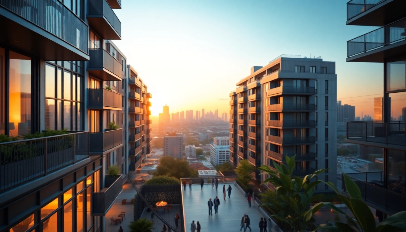 Visualisierung von Architektur mit 3D-Details und urbanem Hintergrund für architektur visualisierung.