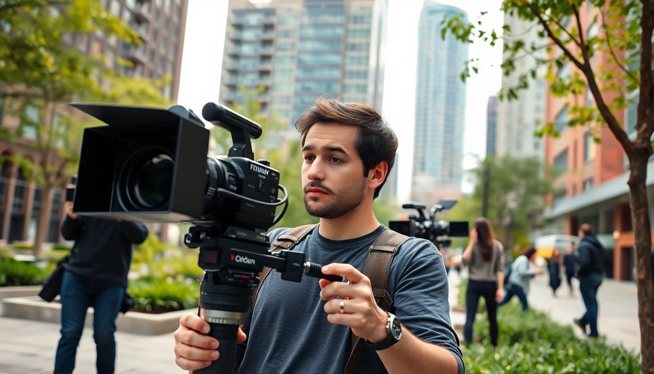 Edmonton videographer capturing creative urban projects in a vibrant city setting.