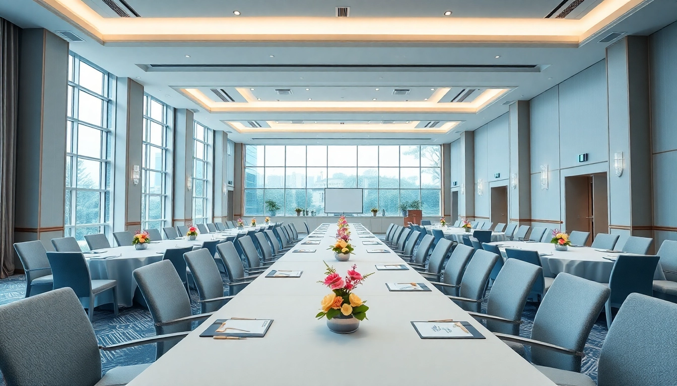Transform an event space into a vibrant corporate meeting venue with elegant decor.