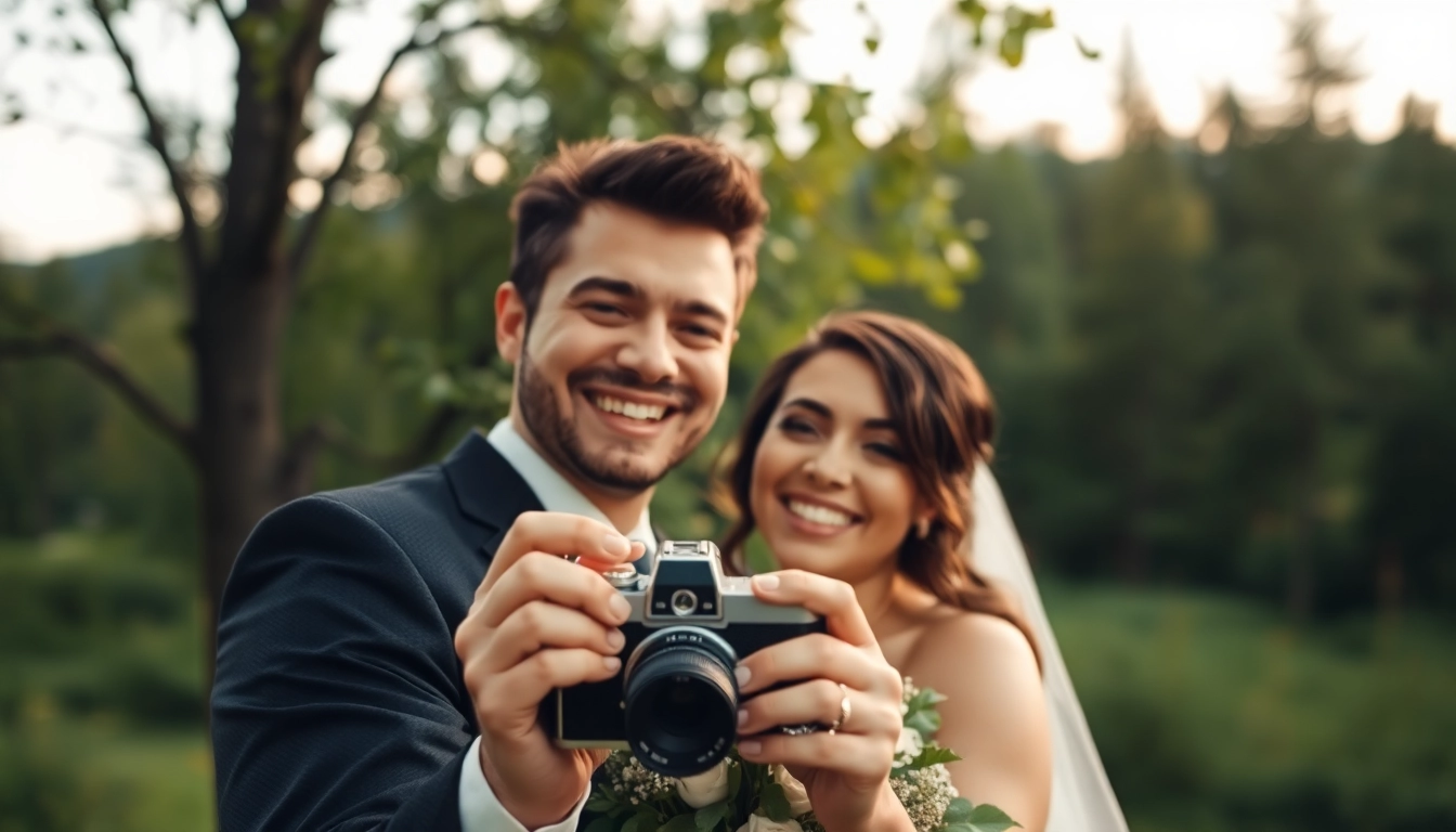A photo by a photography company Edmonton showcasing a couple in love at a beautiful outdoor wedding.