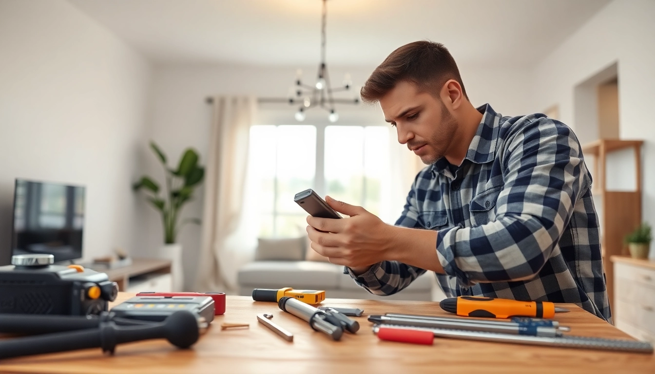 Skilled electrician providing Electrical Service in a bright, modern home environment.