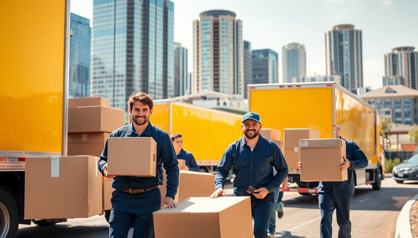 Movers Calgary team efficiently loading packages for a busy urban move