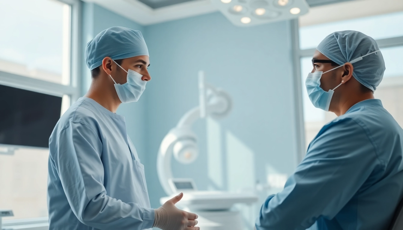 Professionelle Schönheitschirurgie Braunschweig in einer modernen Klinik mit einem fokussierten Chirurgen.