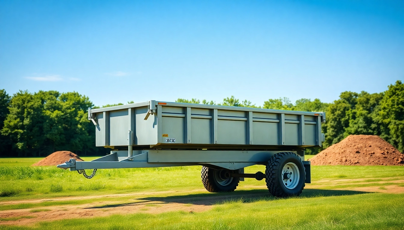 Explore the features of a used dump trailer for sale near me in a serene outdoor setting.